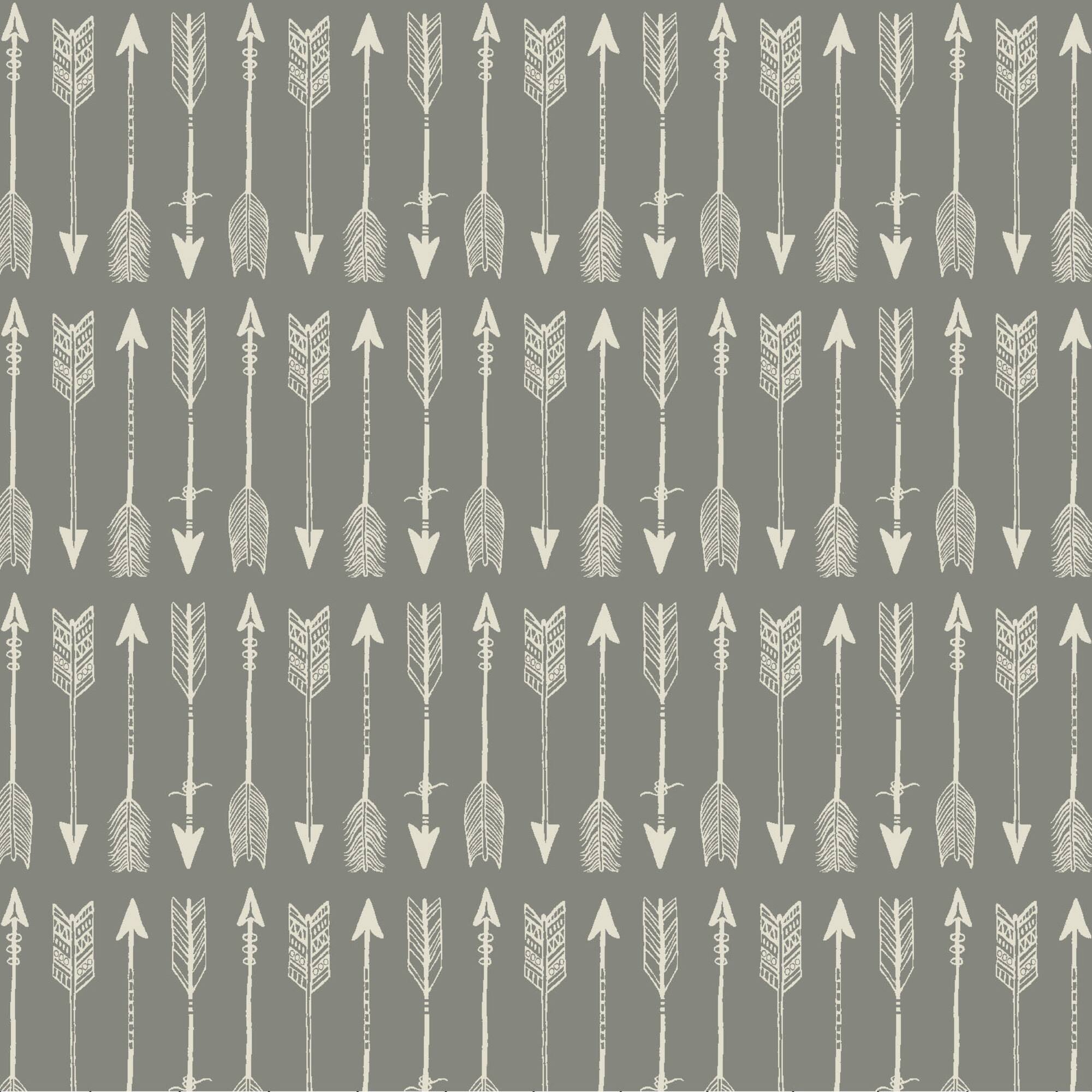 PKL Studio Arrows on Gray Cotton Home Décor Fabric